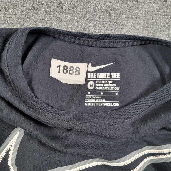 Nike Shirt Men Medium Athletic Cut Black Long Sleeve Just Do It Swoosh Spell Out - Picture 8 of 10